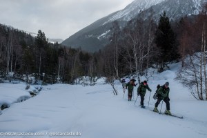 Camino de la cata de nieve